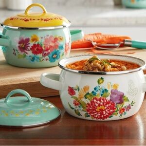 The Pioneer Woman breezy blossom 1.05 mini dutch oven 2 pc set new